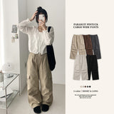 Daz Knee Pin Tuck Parachute Cargo Wide Pants [Long & Short]