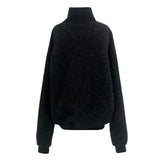 [UNISEX] オーバーフィットソフトヘアハイネック長袖カーディガン (3 colors)