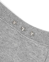 Studded One-shoulder Sweatshirt Melange Gray