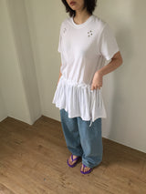 アイレットフリルクルーネックTシャツ (3color)
