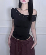 Eyelet Off Tee (3colors)