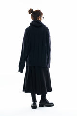 Poulsen ribbed wool hooded knit