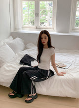#ST Frill Layered Banding Track Pants (2color)