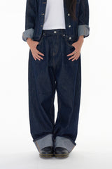 Non fade roll-up denim pants