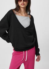 [B-BASIC] Mid-Sweat Deep V-Neck Sweatshirt