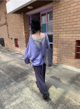 Roel Summer See-Through Deep V-Neck Long Sleeve Tee