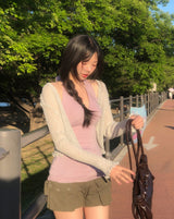 Summer Punching Ruffle Crop Cardigan