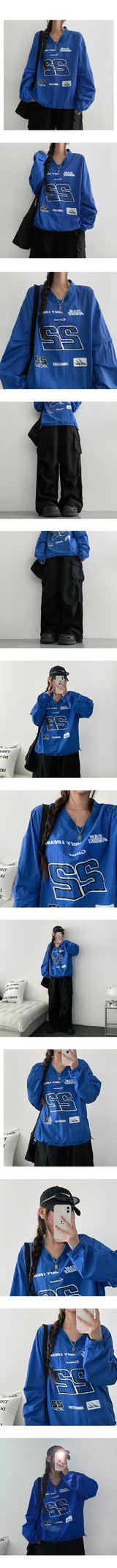 HIRIT V-Neck Two-Way Jersey Sweatshirt (3 colors)