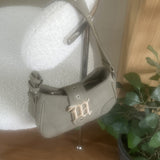 Kroll logo buckle suede washed cross hobo shoulder bag
