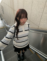 Vans ストライプカラーオーバーフィットニット