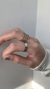 Silver balls layered 4ring SET