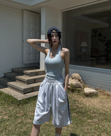 track wide Bermuda sweatpants
