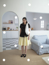 DRAPE COLLAR BLOUSE (BLACK)
