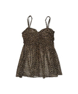 leopard shirring ops (2colors)