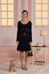 【即日発送】Vanilla lace cardigan - black