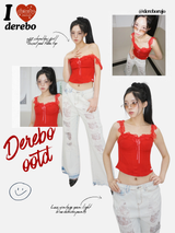off-shoulder frill corset pad tube top