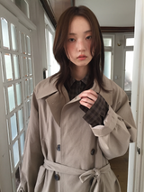 Belted trench half coat (2color)