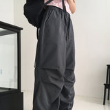 ウェルズピンタックシャーリングナイロンツーウェイロングワイドジョガーパンツ