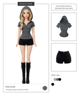 Bunny button hoodie top (4color)