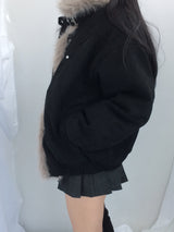 ダブルブートンチェックスカート