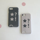 Dot Star Light Gray Card Wallet Glossy Hard Case