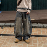 デロンカーゴワイドデニムパンツ