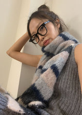 WOOL BLEND COLOR MUFFLER
