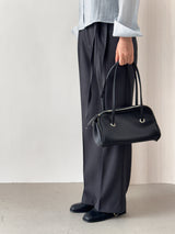 Lucen Strap Pintuck Semi-Wide Slacks Pants
