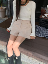 Noiton リブUネックTシャツ