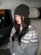 Shirring Ribbon String Knit Beanie (2color)