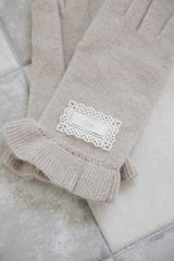 Orb frilly gloves (mute beige)