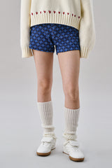 Jacquard Short Pants [Blue]