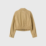 WOMAN ジップアップコットンショートジャケット [BEIGE]