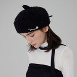 VARZAR Safety Pin Knit Beret / Black