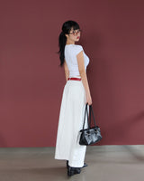 cargo pocket open long skirt