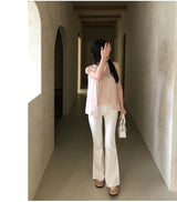 Lovie Unbal One-Shoulder Ribbon Chiffon Blouse
