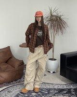 Tona Wrinkle Crop Check Shirt