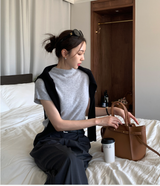 リア カシミア モックネック キャップスリーブ ニット/ 5カラー