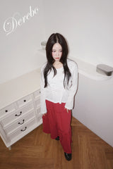 cotton frill bendable long skirt