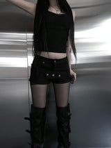 belted micro shorts