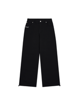 1/2 ウェブストリングデニムパンツ (BLACK)