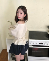 ムオブフリル&ワンオフストラップニット