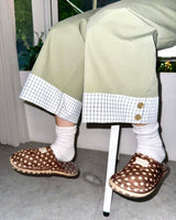 (2color) チェックロールアップワイドクロップドパンツ