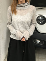Slender Button Hoodie Knit (3c)