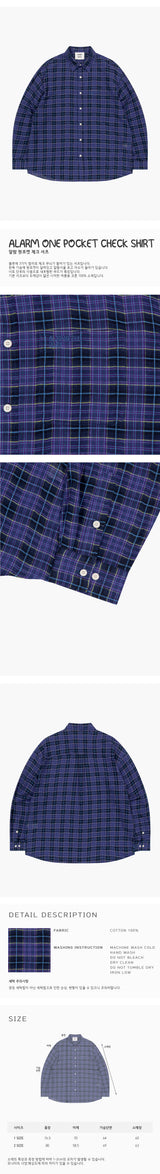 ALARM ONE POCKET CHECK SHIRT_BLUE