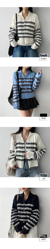 Bante  Sailor Collar Knitwear Cardigan
