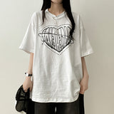 Face Heart Boxy Fit Short Sleeve T-shirt