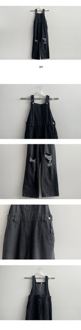 Redden dark blue damage overall suspender pants (1 color)