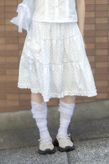ロゼットポケットスカート(white)