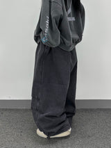 denim washing big balloon pants